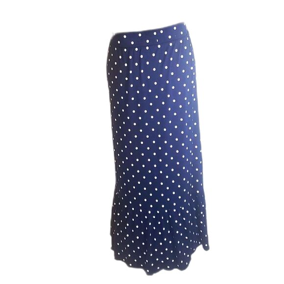 St.Johns Bay Blue White Polka Dot Maxi Skirt Size 2X - Picture 6 of 7